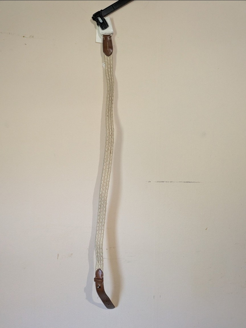 Ralph Lauren MADE IN Italy Belt. JUTE/VACCHETTA TRIM-30MM